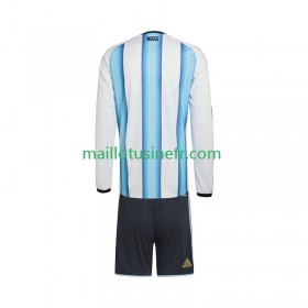 Maillot de Foot Argentine World Cup Domicile 2026 Manches Longues - Enfant